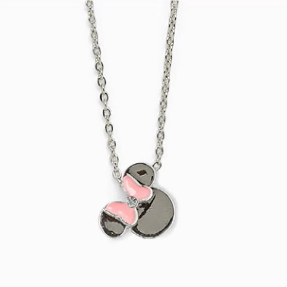 Disney Pura Vida Minnie With Pink Bow Pendant Necklace 1 Disney Pura Vida Minnie With Pink Bow Pendant Necklace