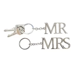 MR & MRS Silver Keychain Set Of 2