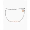 Pura Vida Rose Gold Delicate Wave Bracelet In Light Grey