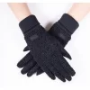 Fuzzy Faux Lamb Wool Cuffed Fashion Texting Gloves In Black BUY 1 GET 1 FREE