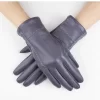 Vegan Faux Leather Gray Gloves With Outseam Cross Stitch Details BUY 1 GET 1 FREE