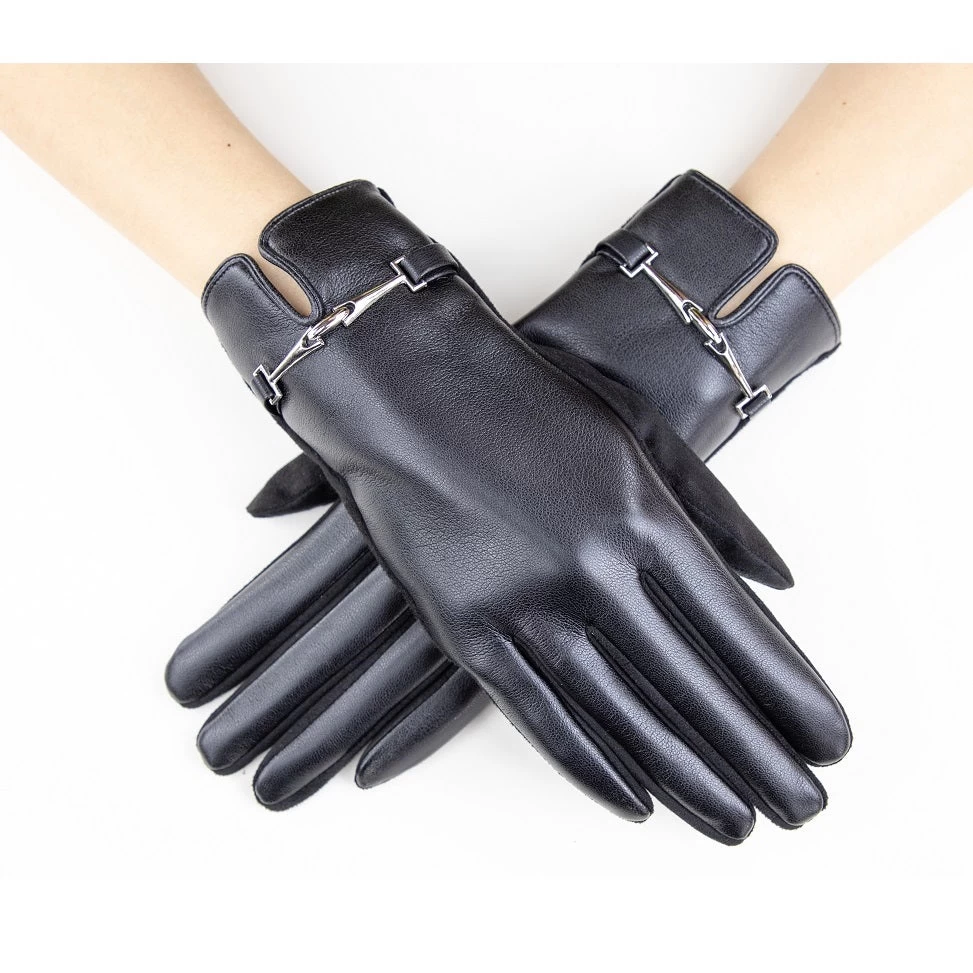 Vegan Faux Leather Gloves With Chain Link In Black BUY 1 GET 1 FREE 1 Vegan Faux Leather Gloves With Chain Link In Black BUY 1 GET 1 FREE