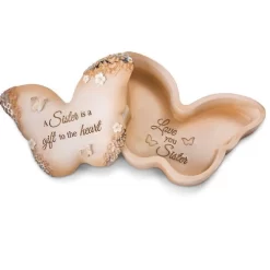 Sister Is A Gift Butterfly Trinket Box 4"