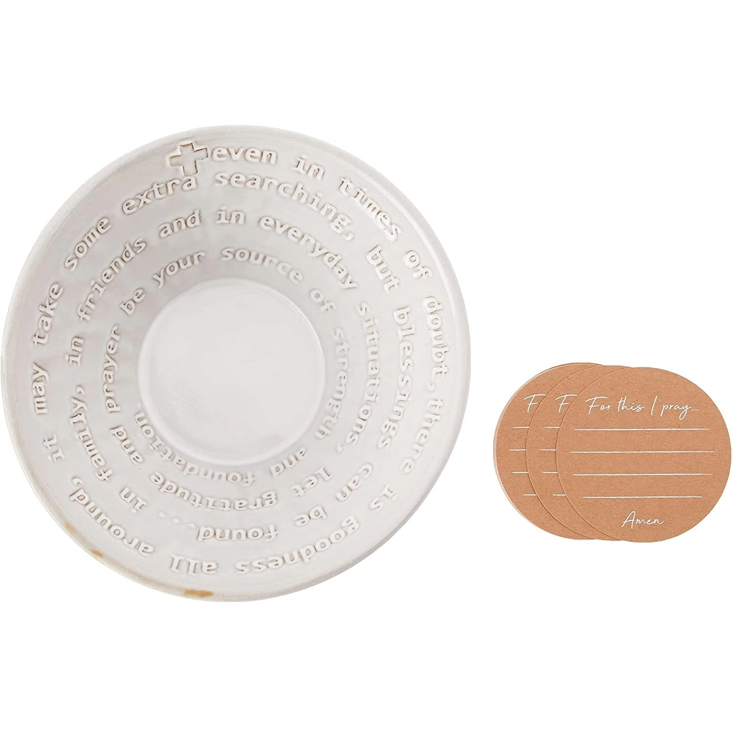 Glazed Terracotta Prayer Bowl And Prayer Cards Set 2 Glazed Terracotta Prayer Bowl And Prayer Cards Set - Image 2