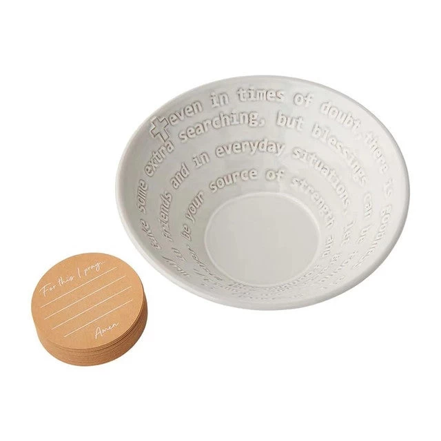 Glazed Terracotta Prayer Bowl And Prayer Cards Set 1 Glazed Terracotta Prayer Bowl And Prayer Cards Set