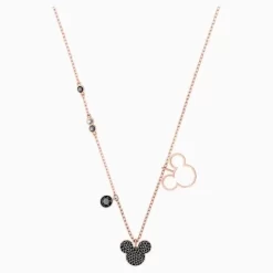 Swarovski Mickey & Minnie Pendant, Multi-colored, Rose-gold Tone Plated