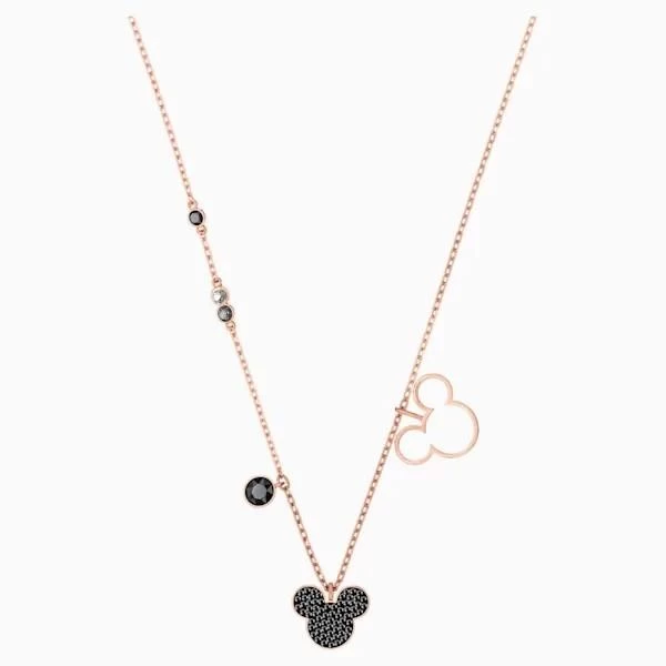 Swarovski Mickey & Minnie Pendant, Multi-colored, Rose-gold Tone Plated