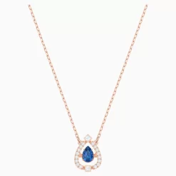 Swarovski Sparkling Dance Pear Necklace Blue