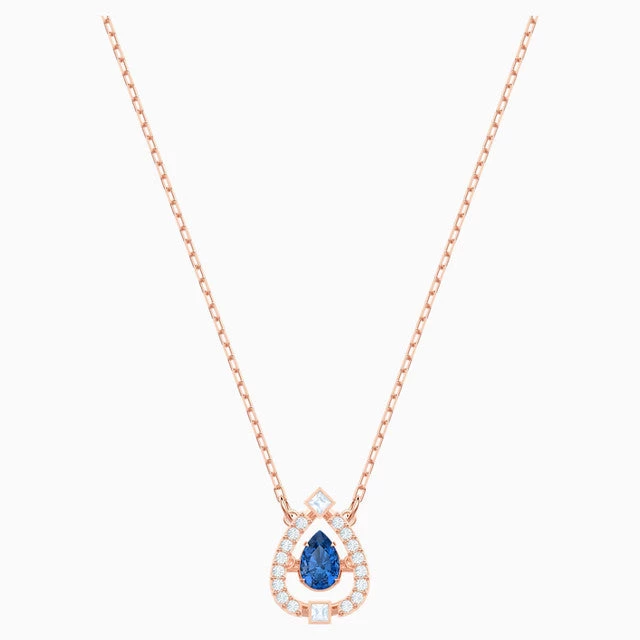 Swarovski Sparkling Dance Pear Necklace Blue 1 Swarovski Sparkling Dance Pear Necklace Blue