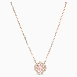 Swarovski Sparkling Dance Clover Necklace Pink