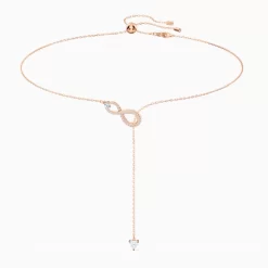 Swarovski Infinity Y Necklace White Rose Gold
