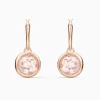 Swarovski Tahlia Mini Hoop Pierced Earrings, Pink, Rose-gold Tone Plated