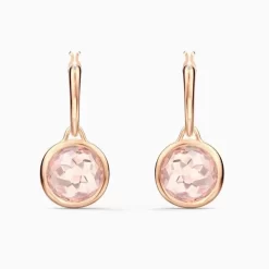 Swarovski Tahlia Mini Hoop Pierced Earrings, Pink, Rose-gold Tone Plated