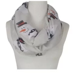 Holiday Theme Santa Reindeer Snowman Gingerbreadman Infiniity Scarf -Fashion Accessories Shop 68366 FSnowman