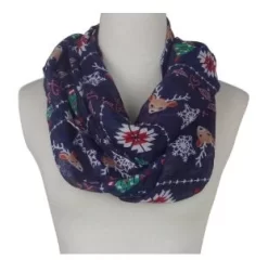 Holiday Theme Santa Reindeer Snowman Gingerbreadman Infiniity Scarf -Fashion Accessories Shop 68366 FSnowmanReindeer