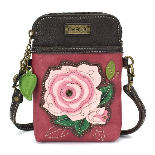Chala Cellphone Crossbody Handbag PINK ROSE 1 Chala Cellphone Crossbody Handbag PINK ROSE