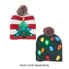 Battery-Operated Knit Hat With LED Christmas Pattern, 2 Assorted