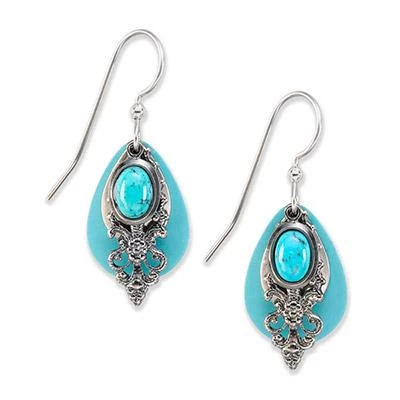 Silver Forest Earrings Silver Blue Layered 1 Silver Forest Earrings Silver Blue Layered