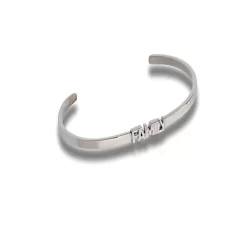 "Family" Cut-Out Silver Embracelet
