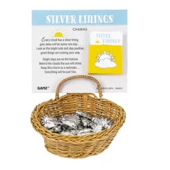 Silver Lining Sun And Cloud Pocket Token Charm -Fashion Accessories Shop ER64535