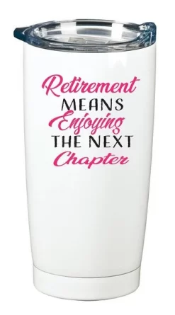 Retire Inspire Dream Indulge 30 Oz Stainless Steel White Travel Tumbler
