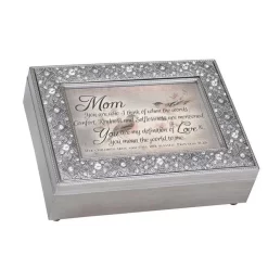 Mom Is The Definition Of Love Jeweled Silver Tone Music Jewelry Box