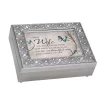 Wife The Beautiful Rose Jeweled Silver Tone Music Jewelry Box Plays "You Light Up My Life"
