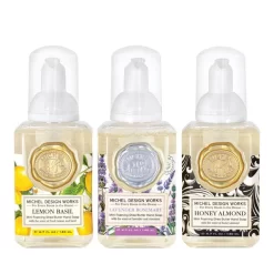 Michel Design Works Mini Foaming Hand Soap SetIncludes: Lemon Basil, Lavender Rosemary, Honey Almond