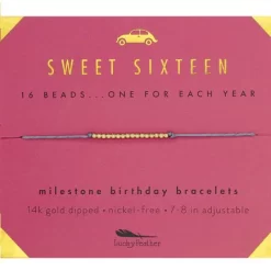 Lucky Feather Gold Bracelet Sweet Sixteen Milestone Birthday