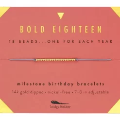 Lucky Feather Gold Bracelet Eighteen Milestone Birthday