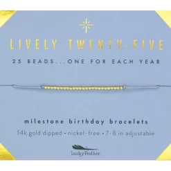 Lucky Feather Gold Bracelet Twenty-Five Milestone Birthday