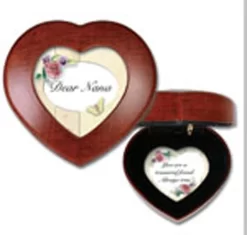 Dear Nana Heart Shape Wood Grain Music Box
