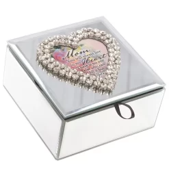 Mom Always Live In My Heart Jewel Heart Mirrored Music Keepsake Box Plays Wind Beneath My Wings