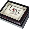Love You More Italian Style Burlwood Finish With Decorative Inlay Jewelry Music Box Plays All You Need Is Love