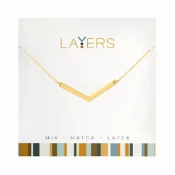 Gold Wide "V" Layers Necklace