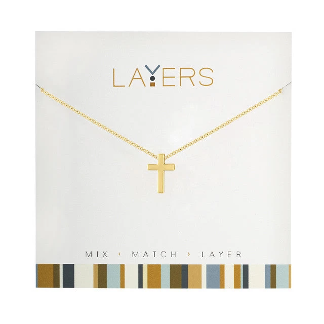 Gold Cross Layers Necklace 1 Gold Cross Layers Necklace