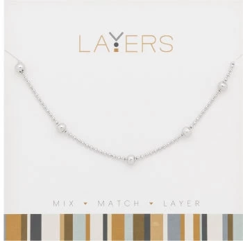 Silver Decorative Ball Layers Necklace 1 Silver Decorative Ball Layers Necklace