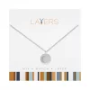 Silver CZ Cresent Moon Layers Necklace
