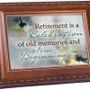 Retirement A New Beginning Woodgrain Rope Trim Music Box Plays Wonderful World