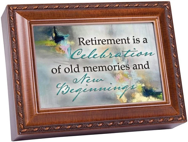 Retirement A New Beginning Woodgrain Rope Trim Music Box Plays Wonderful World 1 Retirement A New Beginning Woodgrain Rope Trim Music Box Plays Wonderful World