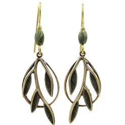 Silver Forest Goldtone Branches Dangle Earrings