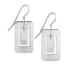 Silver Forest Earrings Silver Rectangle In Rectangle