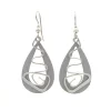 Silver Forest Earrings Silver Freeform Metal On Open Teardrop