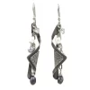 Silver Forest Metal Wrap Linear Bead Earrings