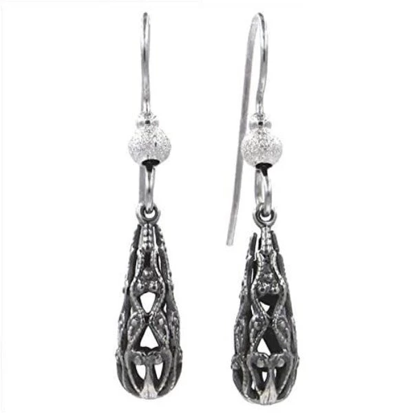 Silver Forest Silver Tone Filigree Drop Earrings 1 Silver Forest Silver Tone Filigree Drop Earrings