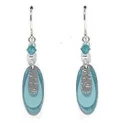 Silver Forest Mixed Turquoise Layered Shapes Pierced Earrings