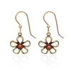 Silver Forest Earrings Gold Open Wire Flower With Center Bead