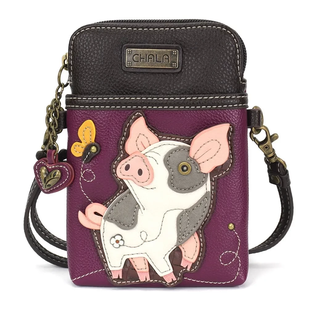 Chala Cellphone Crossbody Handbag Spotted Pink Pig 1 Chala Cellphone Crossbody Handbag Spotted Pink Pig
