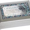 Grandma Thank You Jeweled Silver Finish Jewelry Music Box Plays Tune Edelweiss