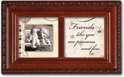 Precious Friends Petite Woodgrain Music Box Plays Friends Are For